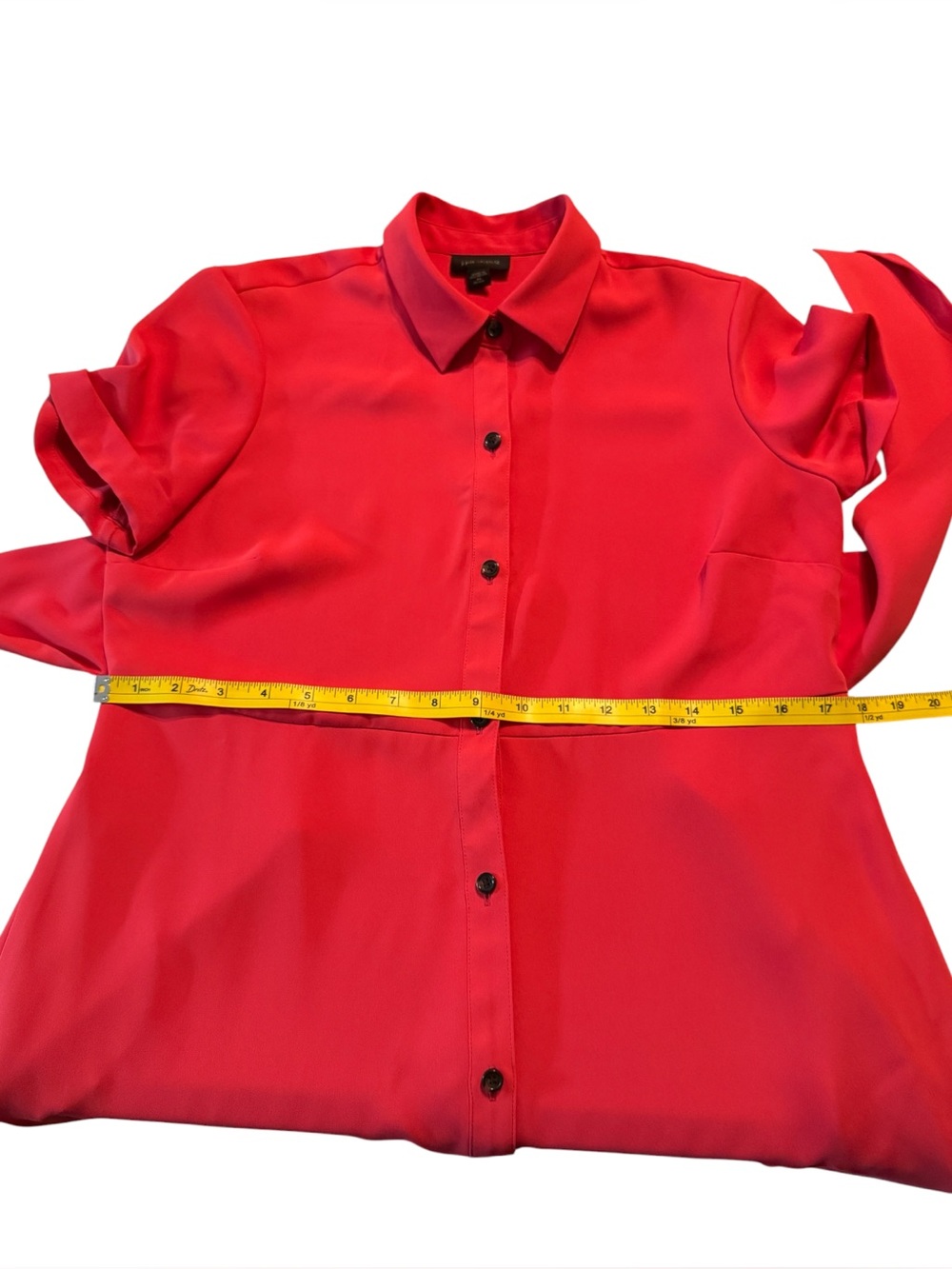 J. Jill Wearever Collection Red Shirt Dress Tie Waist ShortSleeve Midi XS Petite - Picture 11 of 16